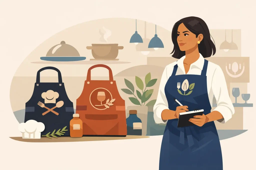 Avental personalizado para restaurante com identidade