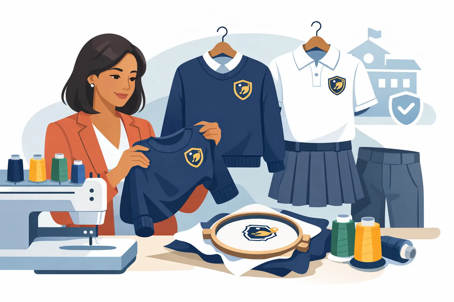 Bordado para uniforme escolar com identidade