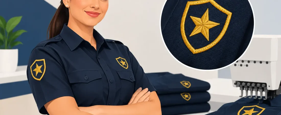 Bordado em uniforme de segurança com qualidade