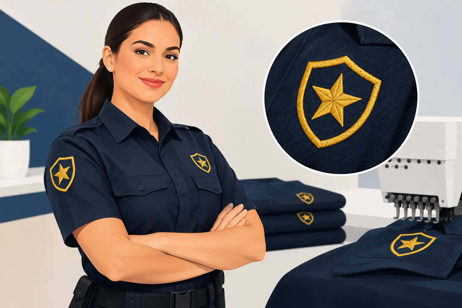 Bordado em uniforme de segurança com qualidade