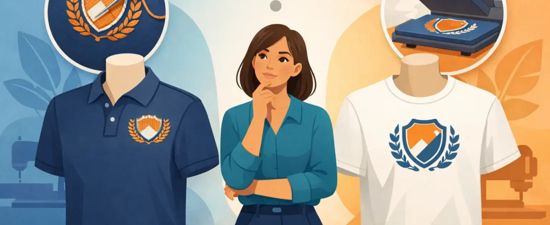 Uniforme bordado versus estampado: qual escolher?