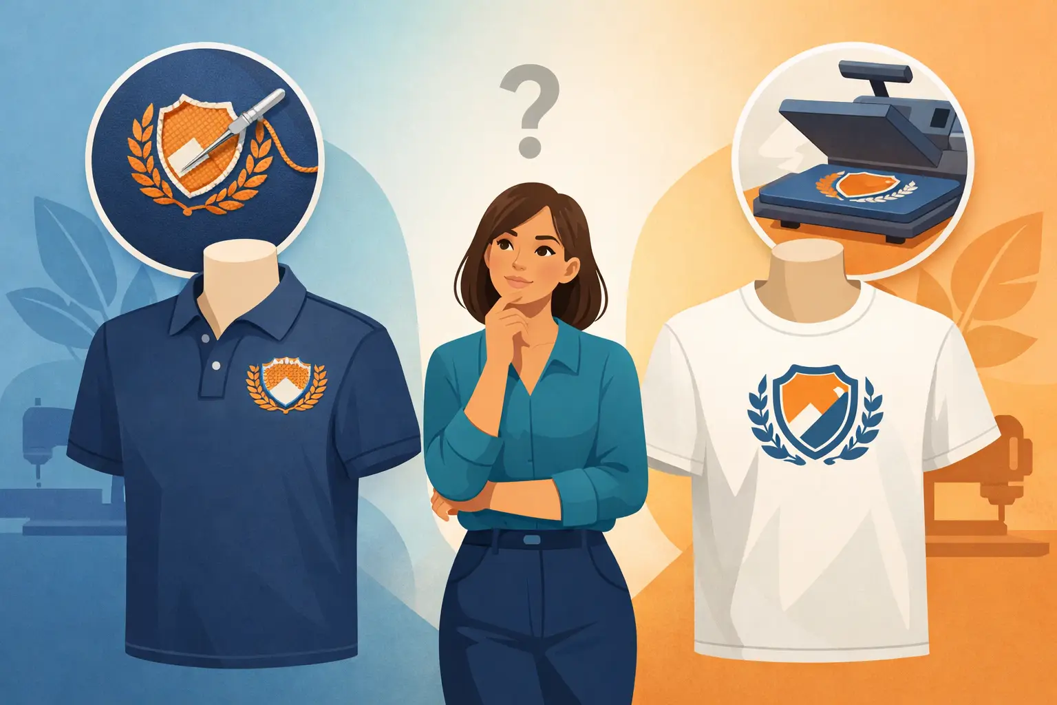 Uniforme bordado versus estampado: qual escolher?